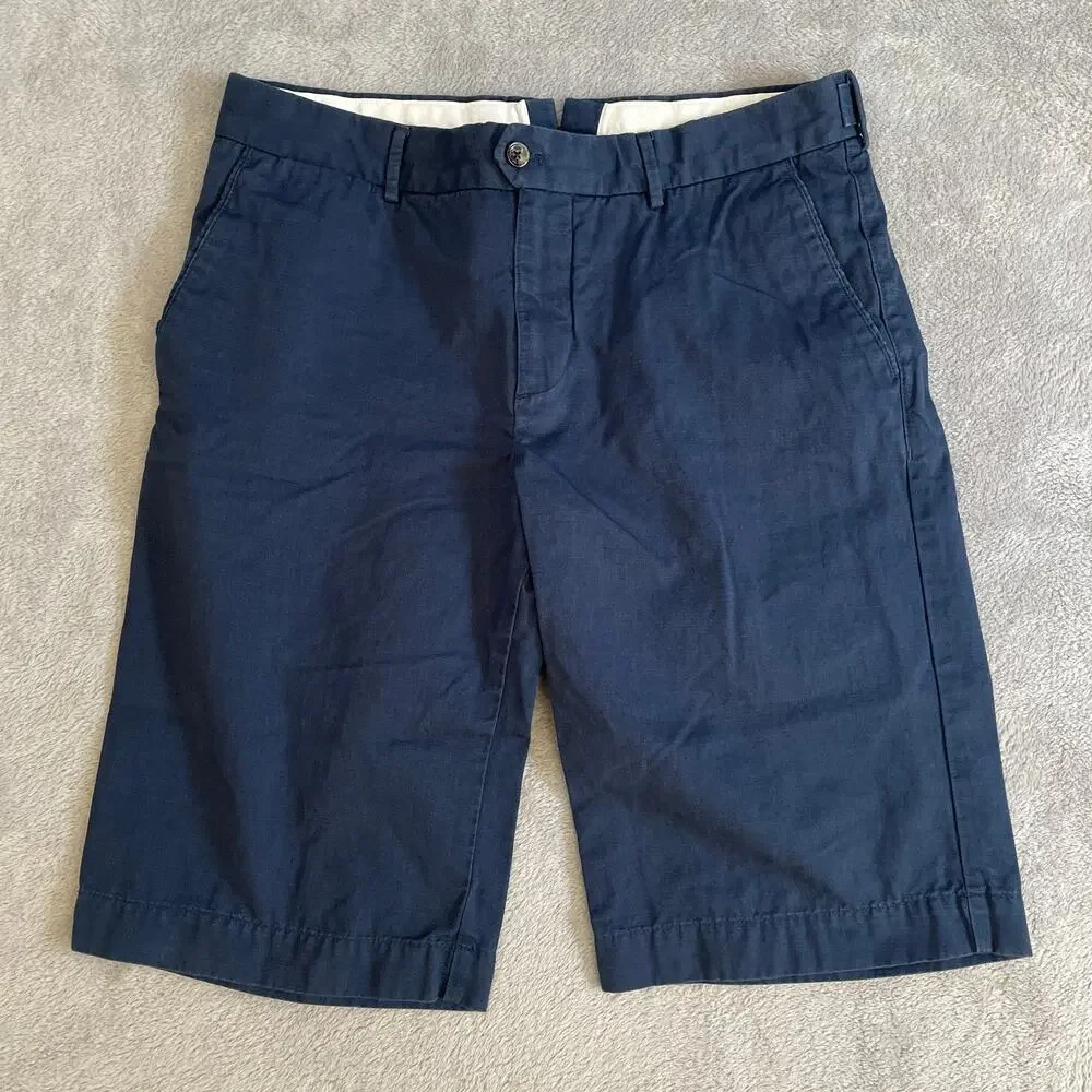 J Lindeberg Shorts Mens 32 Blue Linen Blend Golf Activewear Casual Classic